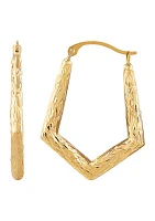 Knife Edge Hoop Earrings in 10K Yellow Gold