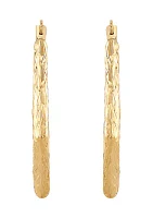 Knife Edge Hoop Earrings in 10K Yellow Gold