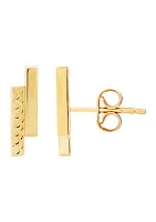 Double Bar Stud in 10K Yellow Gold