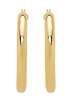 10K Yellow Gold Polished Tube Hoops