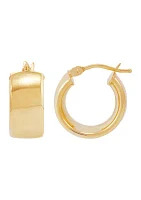 Wide Hoop Earrings in 10K Yellow Gold