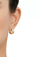 Wide Hoop Earrings in 10K Yellow Gold