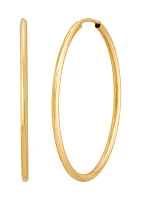 Tube Windless Hoop Earrings in 10K Yellow Gold