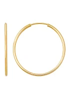 Tube Windless Hoop Earrings in 10K Yellow Gold