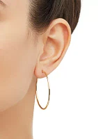 Tube Windless Hoop Earrings in 10K Yellow Gold