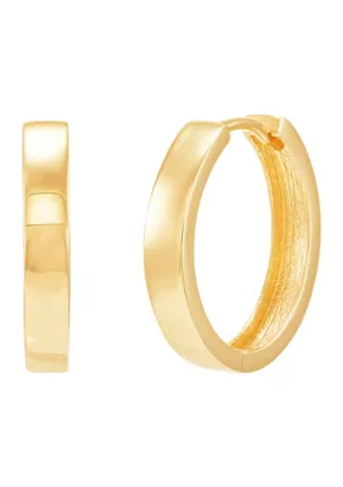 Round Huggie Earrings in 10K Yellow Gold