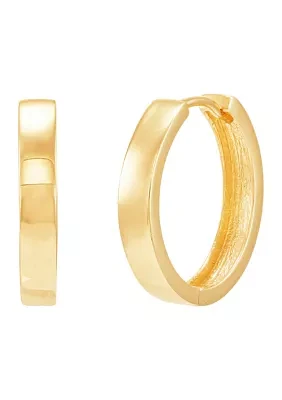 Round Huggie Earrings in 10K Yellow Gold