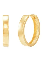 Round Huggie Earrings in 10K Yellow Gold