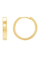 Round Huggie Earrings in 10K Yellow Gold