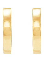 Round Huggie Earrings in 10K Yellow Gold