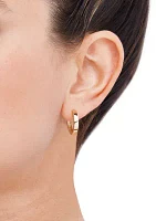 Round Huggie Earrings in 10K Yellow Gold