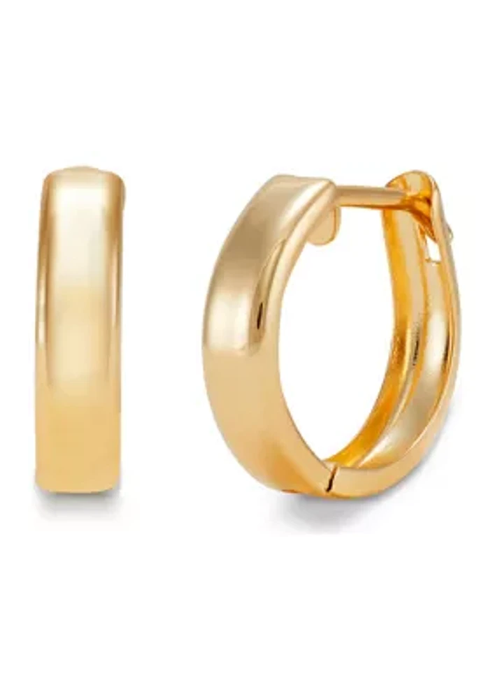 Round Huggie Hoop Earrings in 10K Yellow Gold