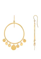 Circle Disk Earrings in 10K Yellow Gold 