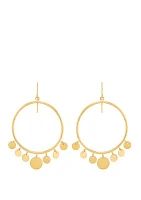 Circle Disk Earrings in 10K Yellow Gold 