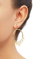 Circle Disk Earrings in 10K Yellow Gold 