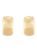 Hollow Huggie Hoop Earrings in 10K Yellow Gold