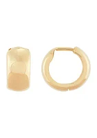 Hollow Huggie Hoop Earrings in 10K Yellow Gold