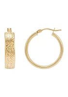 Round Wide Tube Hoop Earrings in 10K Yellow Gold