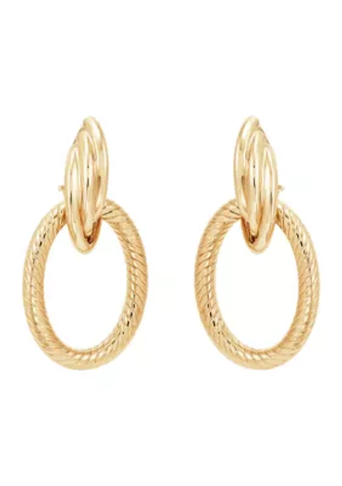 Doorknocker Hoops in 10K Yellow Gold