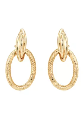 Doorknocker Hoops in 10K Yellow Gold