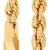 10K Yellow Gold Curve Top with Graduated Rope Tube Earrings