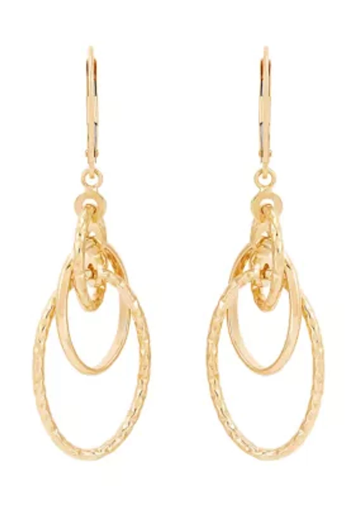 Tube Orbit with Lever Earrings in 10K Yellow Gold