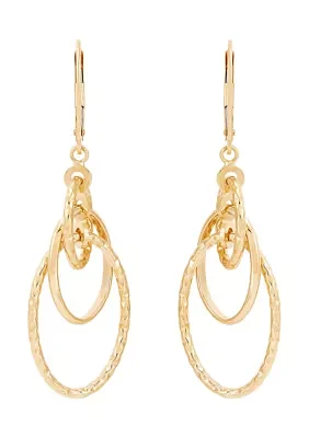 Tube Orbit with Lever Earrings in 10K Yellow Gold