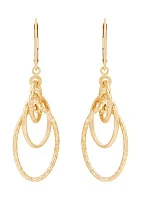 Tube Orbit with Lever Earrings in 10K Yellow Gold