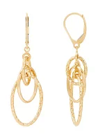 Tube Orbit with Lever Earrings in 10K Yellow Gold