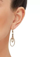 Tube Orbit with Lever Earrings in 10K Yellow Gold