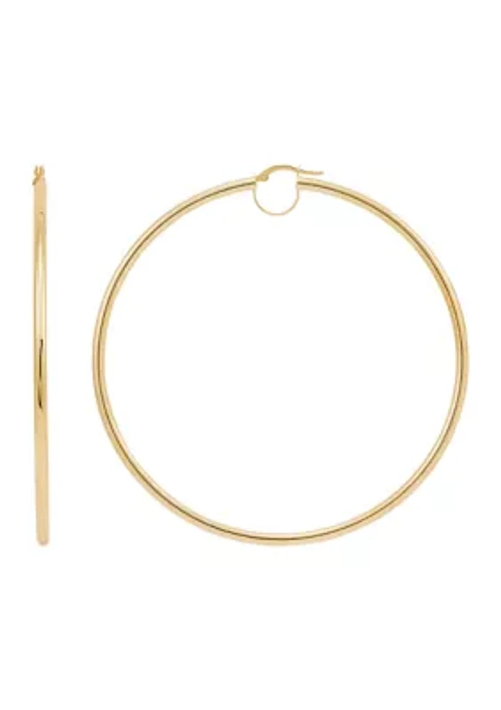 Round Hoop Earrings in 10K Yellow Gold