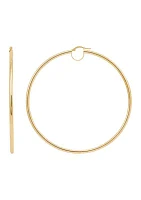 Round Hoop Earrings in 10K Yellow Gold