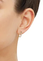 Small Paperclip Stud Earrings in 10K Yellow Gold