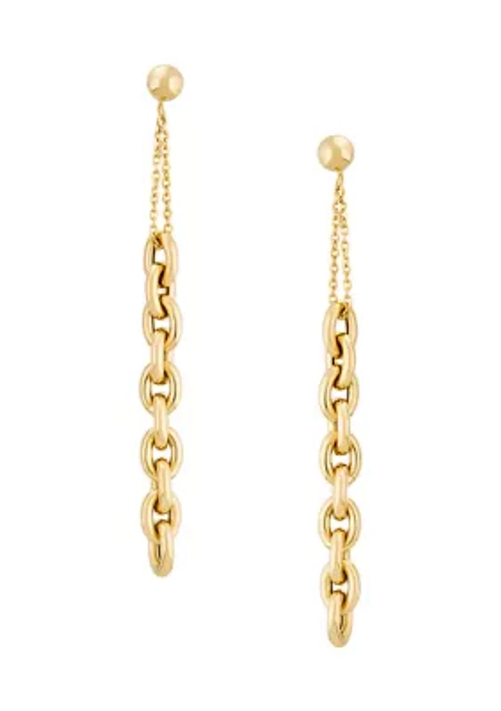 Rolo Chain with Ball Post Earrings in 10K Yellow Gold