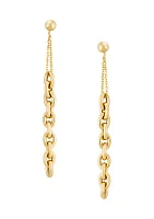 Rolo Chain with Ball Post Earrings in 10K Yellow Gold