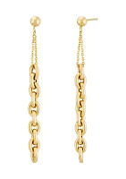 Rolo Chain with Ball Post Earrings in 10K Yellow Gold