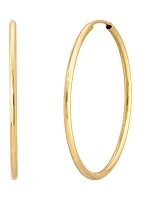 Endless Tube Hoop Earrings in 10K Yellow Gold