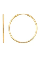 Endless Tube Hoop Earrings in 10K Yellow Gold