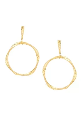 Twist Tube Drop with Bar Topper Earrings in 10K Yellow Gold