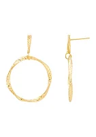 Twist Tube Drop with Bar Topper Earrings in 10K Yellow Gold