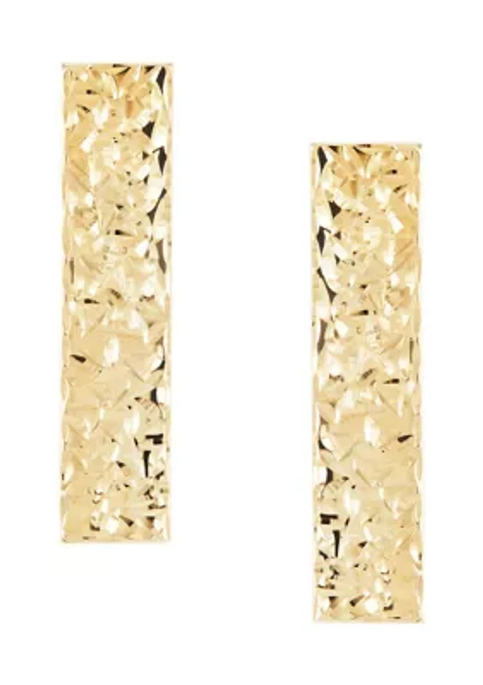 Rectangle Stick Earrings in 10K Yellow Gold