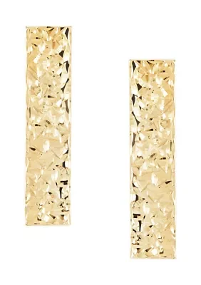 Rectangle Stick Earrings in 10K Yellow Gold