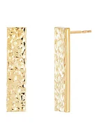 Rectangle Stick Earrings in 10K Yellow Gold