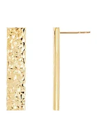 Rectangle Stick Earrings in 10K Yellow Gold