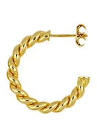 3.6 mm x 15 mm Twist Tube J Earring in 10K Yellow Gold