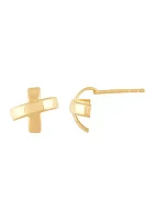 X Stud Earrings in 10K Yellow Gold