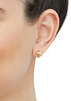 X Stud Earrings in 10K Yellow Gold