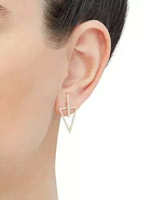 Triangle with Bar Earrings in 10K Yellow Gold