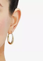 Oval Hoop Earrings in 10K Yellow Gold