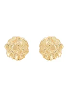 Organic Nugget Stud Earrings in 10K Yellow Gold